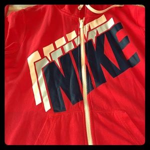 Coral Nike zip up hoodie